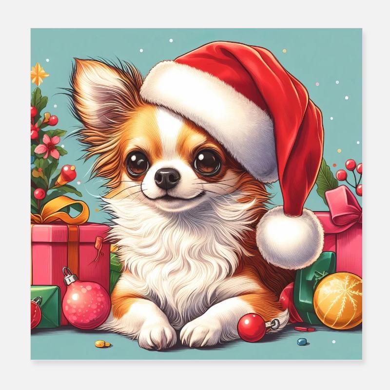Chihuahua Heiligabend Geist Poster 20x20 cm