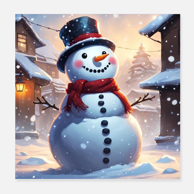 Schneemann Poster 20x20 cm