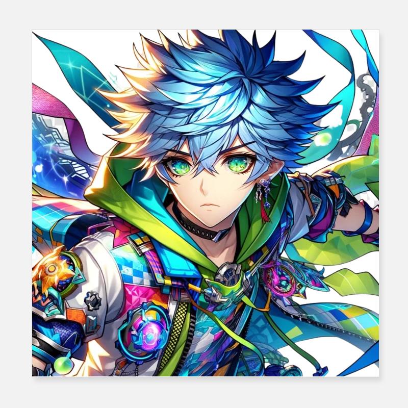 Manga anime dreng Poster 20x20 cm
