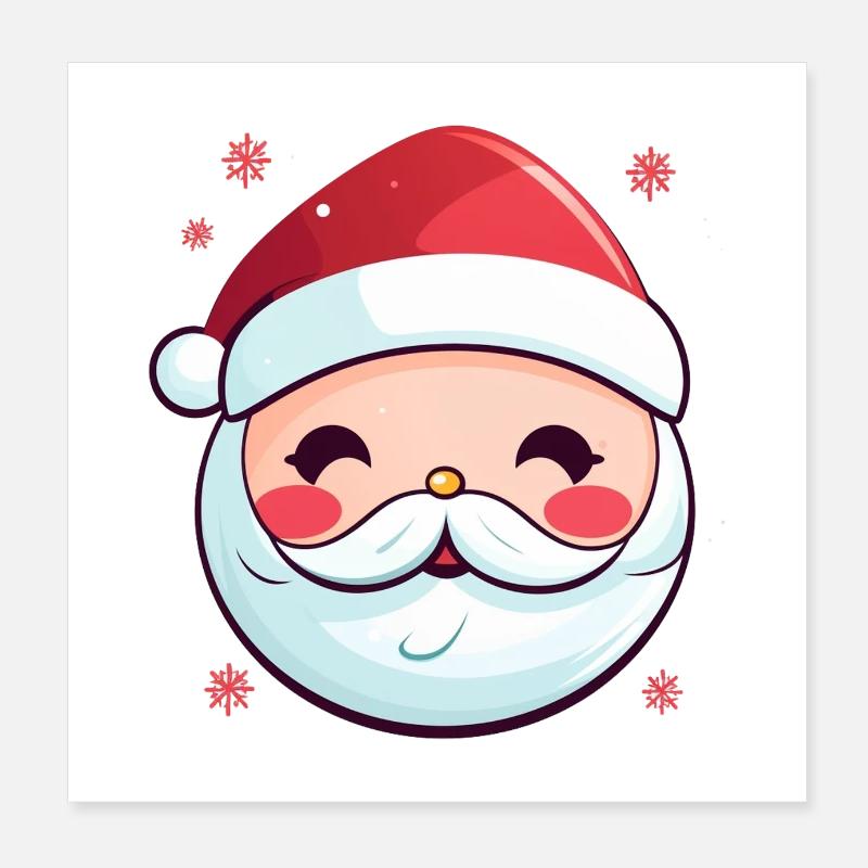 Santa Claus Head Poster 8" x 8" (20x20 cm)