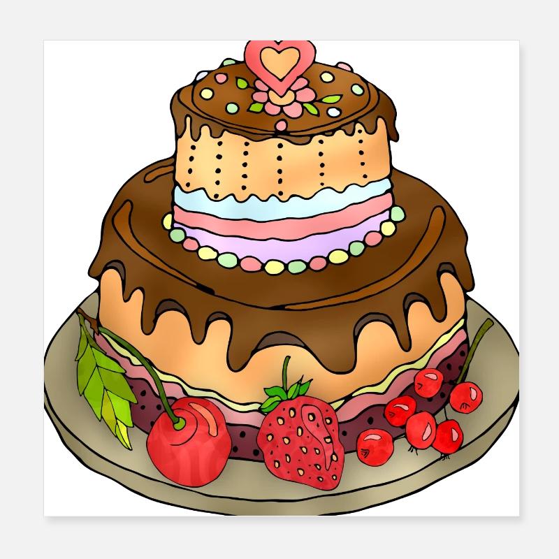 Cake Poster 8" x 8" (20x20 cm)