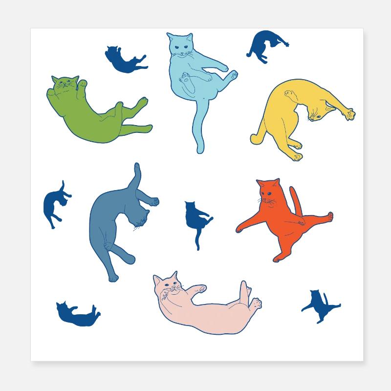 Chute de chats Poster 20 x 20 cm
