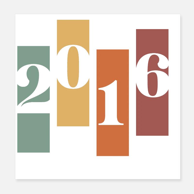 2016 Vintage Retro Poster 8" x 8" (20x20 cm)