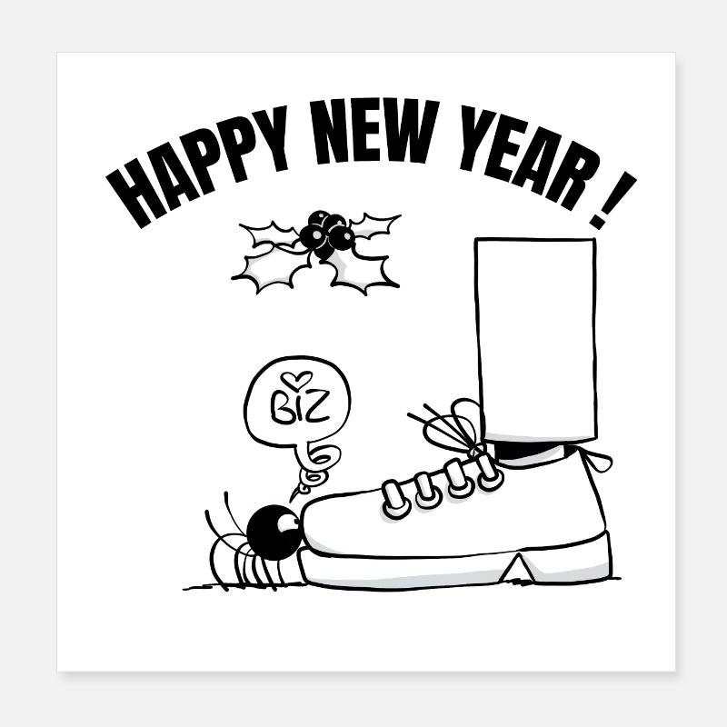 Beth l'araignée - Le bisou sous le gui (+texte) Poster 20 x 20 cm