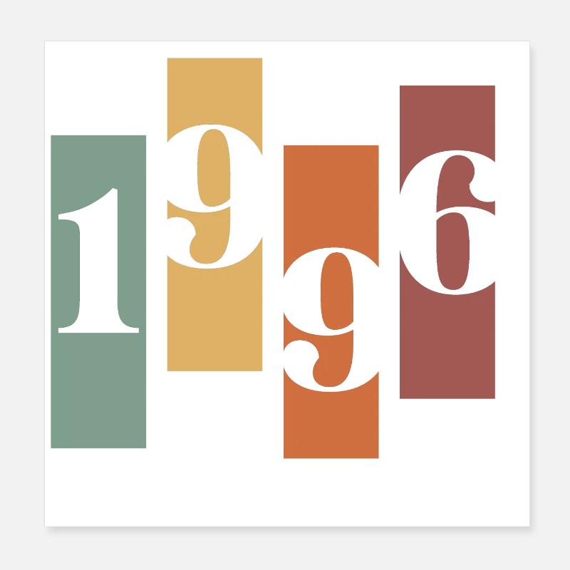1996 vintage rétro Poster 20 x 20 cm
