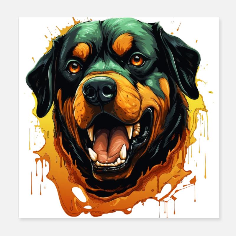 Chien Rottweiler Poster 20 x 20 cm