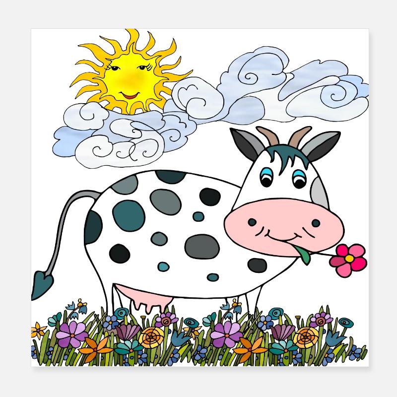 Kuh Poster 20x20 cm