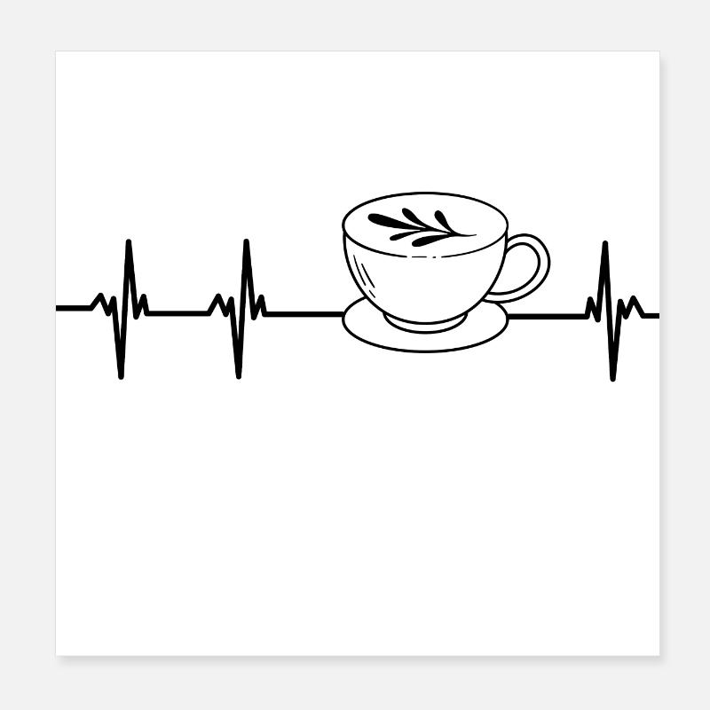 Herzschlag Kaffee Poster 20x20 cm