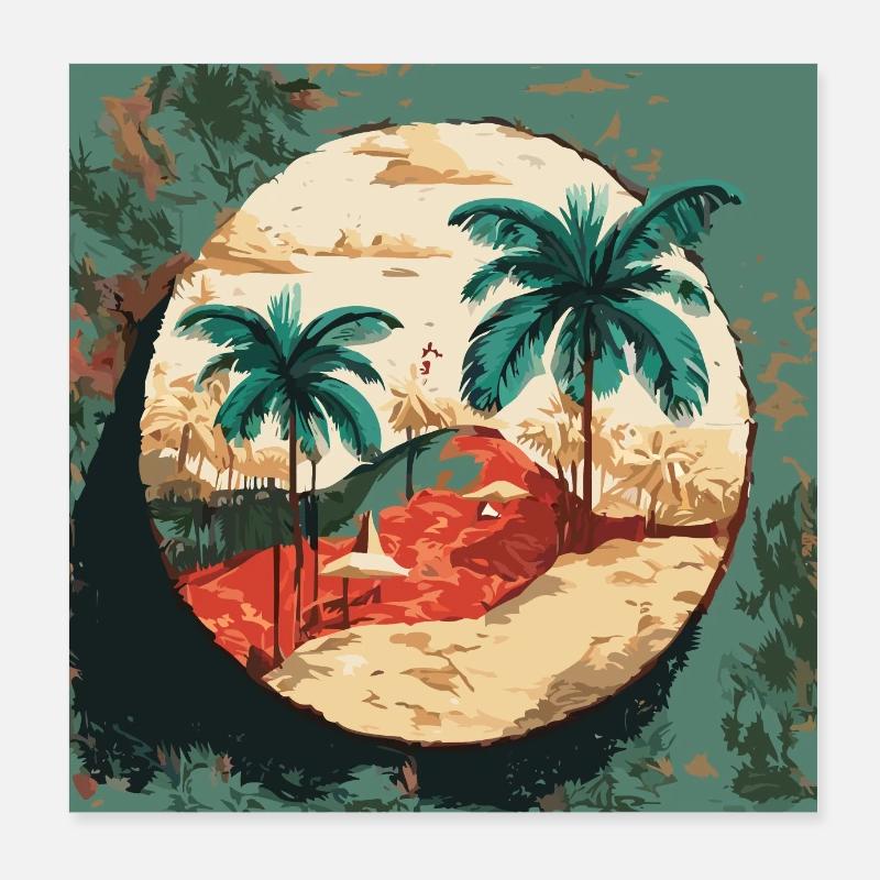 Palm trees in Cuba Poster 8" x 8" (20x20 cm)