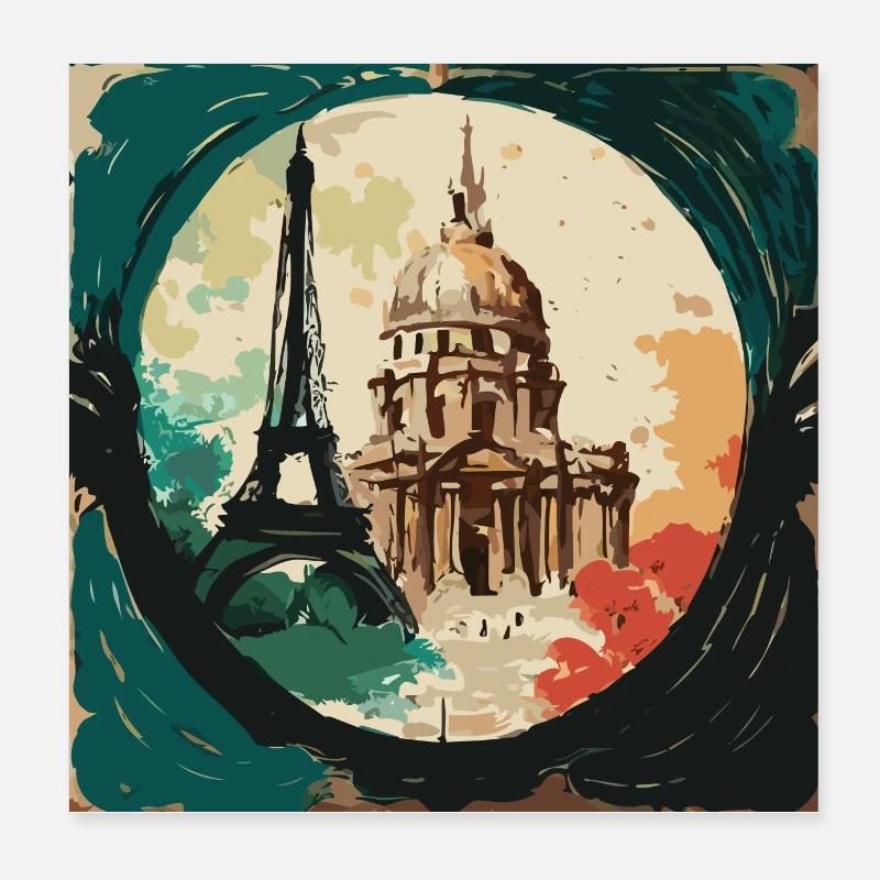 Focus sur Paris Poster 20 x 20 cm