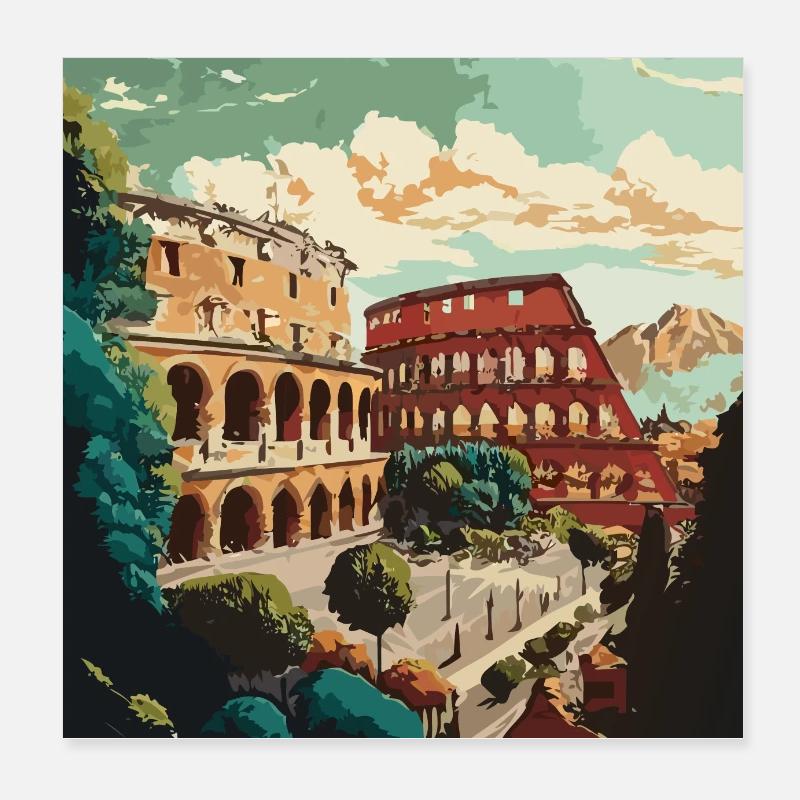 Rues de Rome Poster 20 x 20 cm