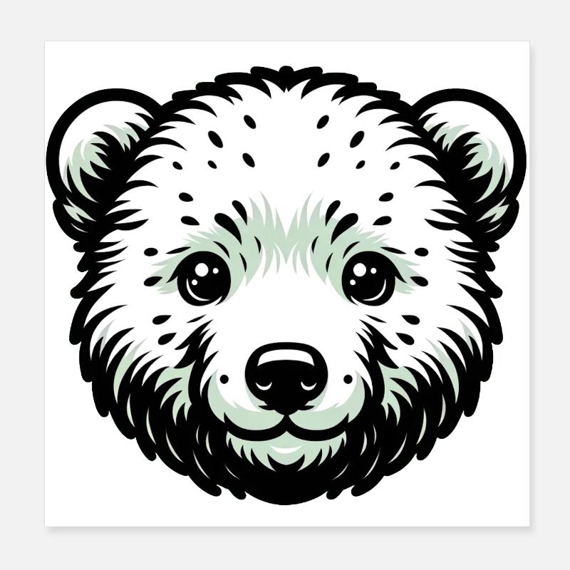 Süße Tierkinder | Eisbär Poster 20x20 cm