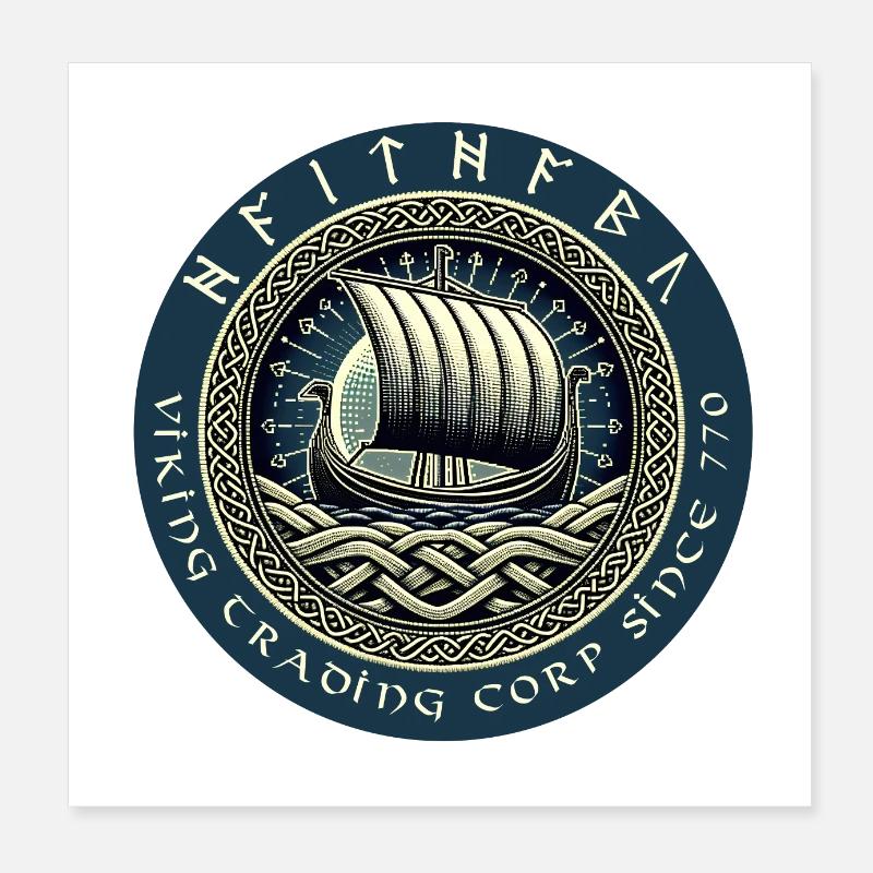 Haithabu Viking Trading Poster 20x20 cm