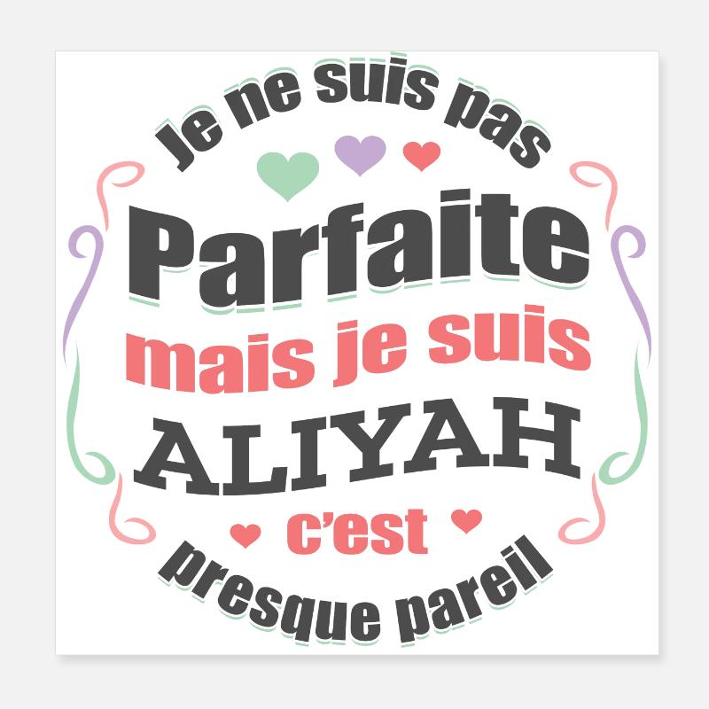 ALIYAH PARFAITE - PRENOM ALIYAH Poster 20 x 20 cm
