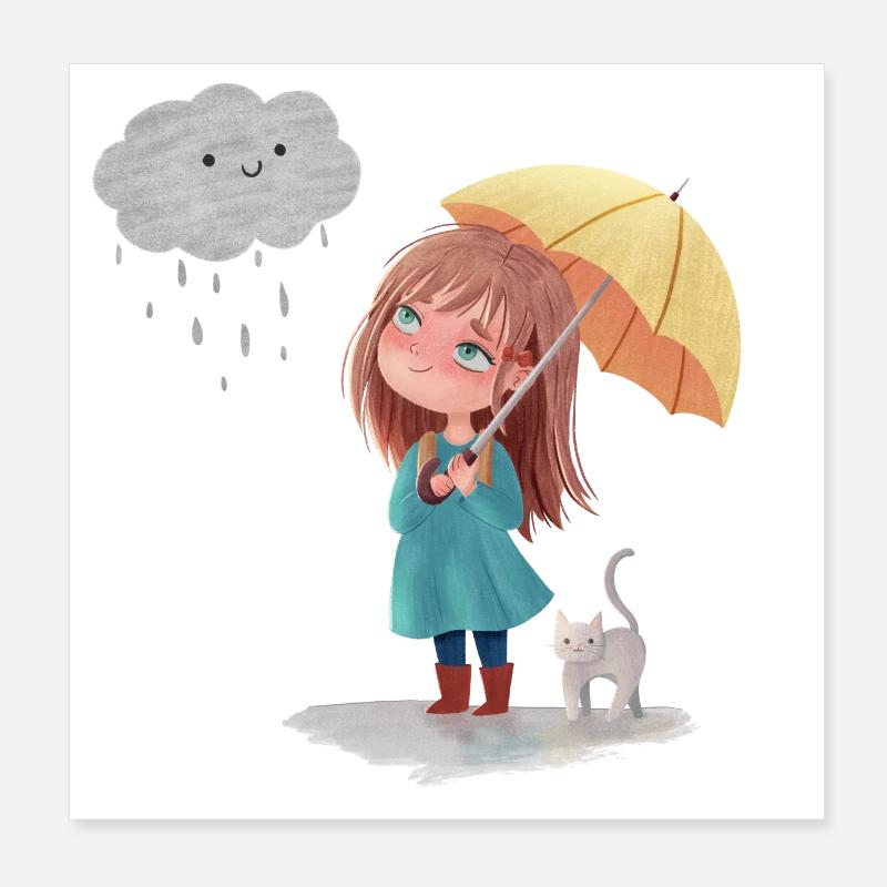 Rainy days Poster 8" x 8" (20x20 cm)