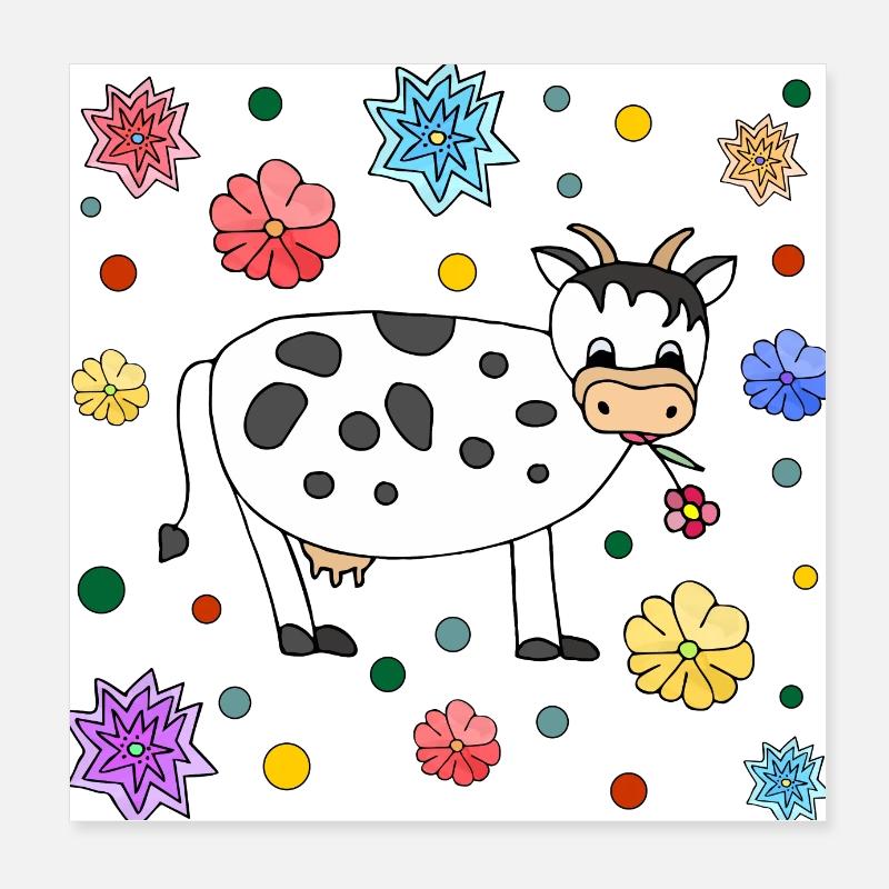 Vache Poster 20 x 20 cm