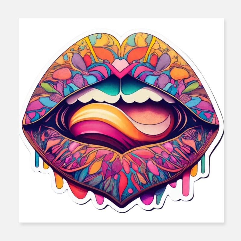 Lips are loving you Poster 20x20 cm