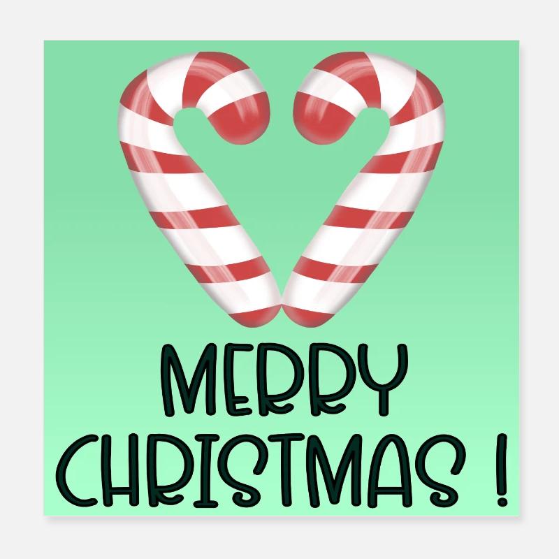 FROHE WEIHNACHTSGRÜSSE SÜSSIGKEITEN Poster 20x20 cm