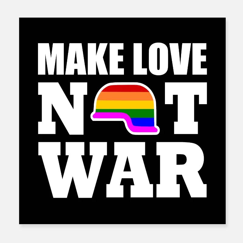 Make love not war Poster 20 x 20 cm