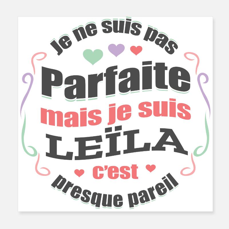 LEÏLA PARFAITE - PRENOM LEÏLA Poster 20 x 20 cm