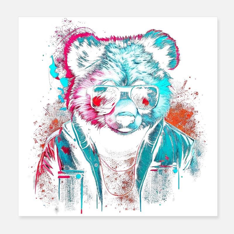Cyberpunk-Panda Poster 20x20 cm