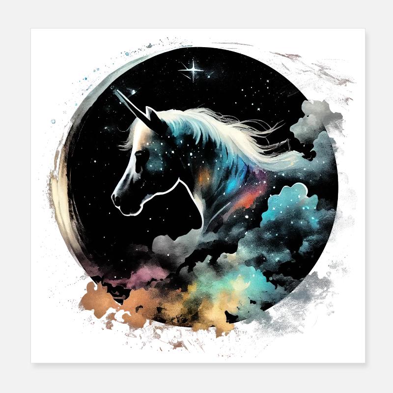 Night unicorn Poster 8" x 8" (20x20 cm)