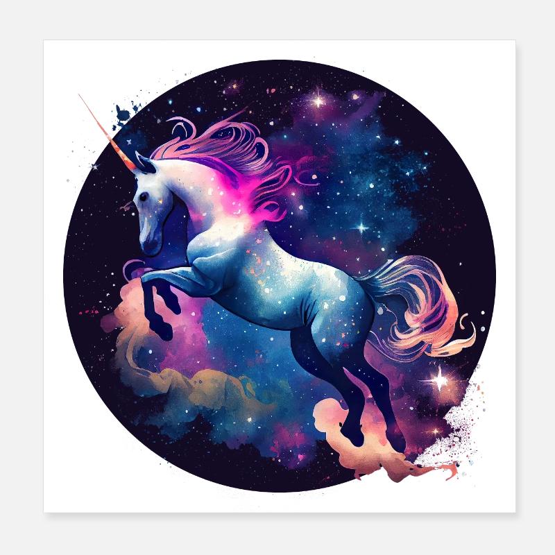 Magisches Einhorn Poster 20x20 cm