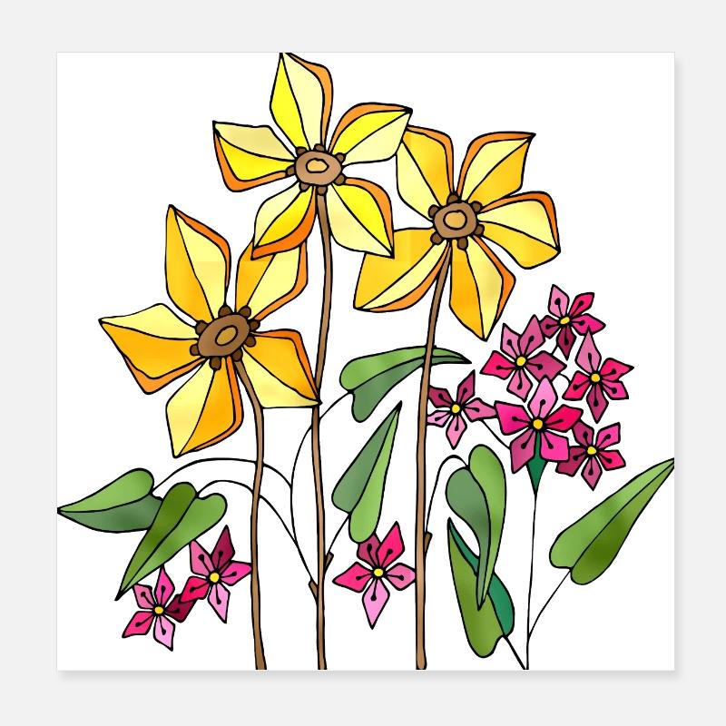 Blumen Poster 20x20 cm