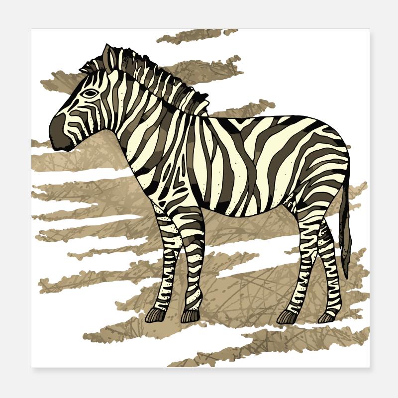 Zèbre Poster 20 x 20 cm