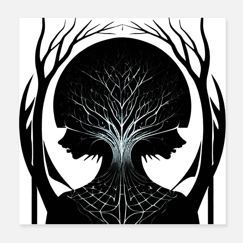 baum des lebens, baum,abstrakt,frau,äste Poster 20x20 cm