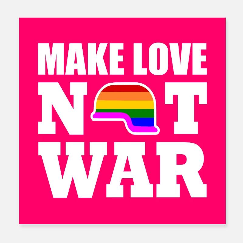 Make love not war Poster 20x20 cm