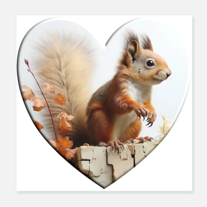 Squirrels are small rodents Poster 8" x 8" (20x20 cm)