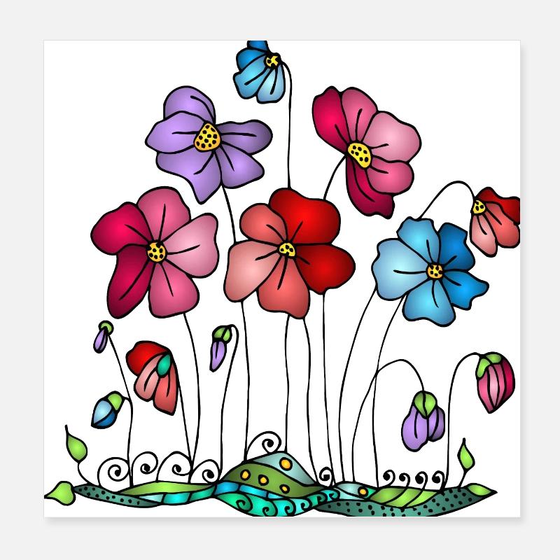 Flowers Poster 8" x 8" (20x20 cm)