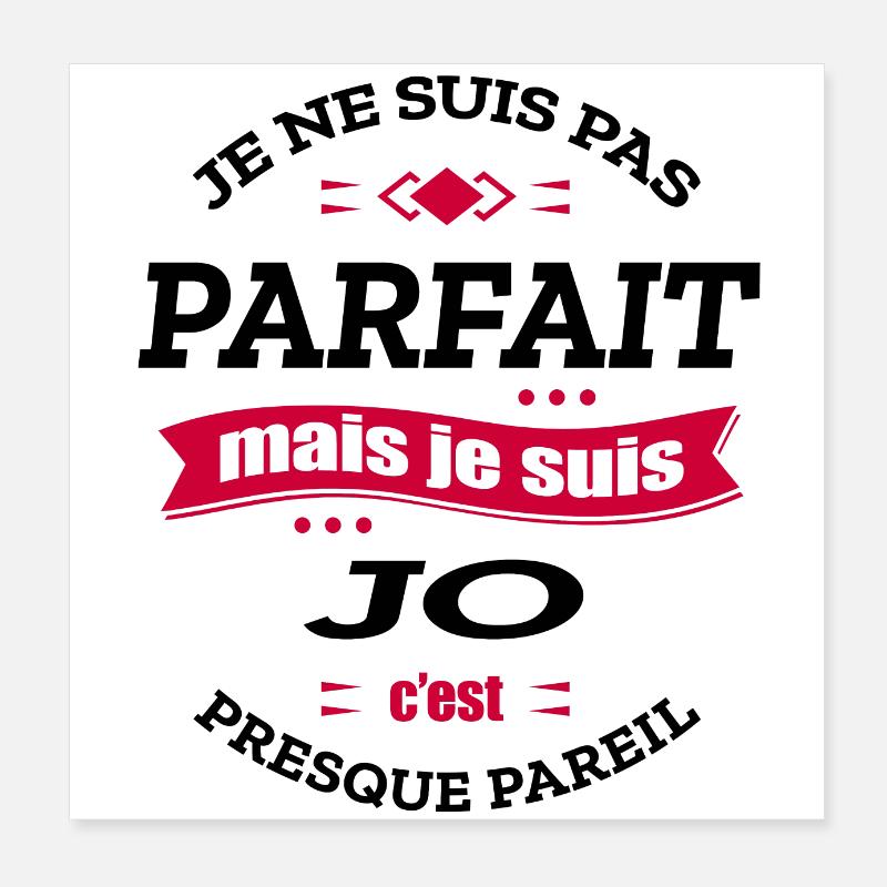 JOE PARFAIT - PRENOM JOE Poster 20 x 20 cm