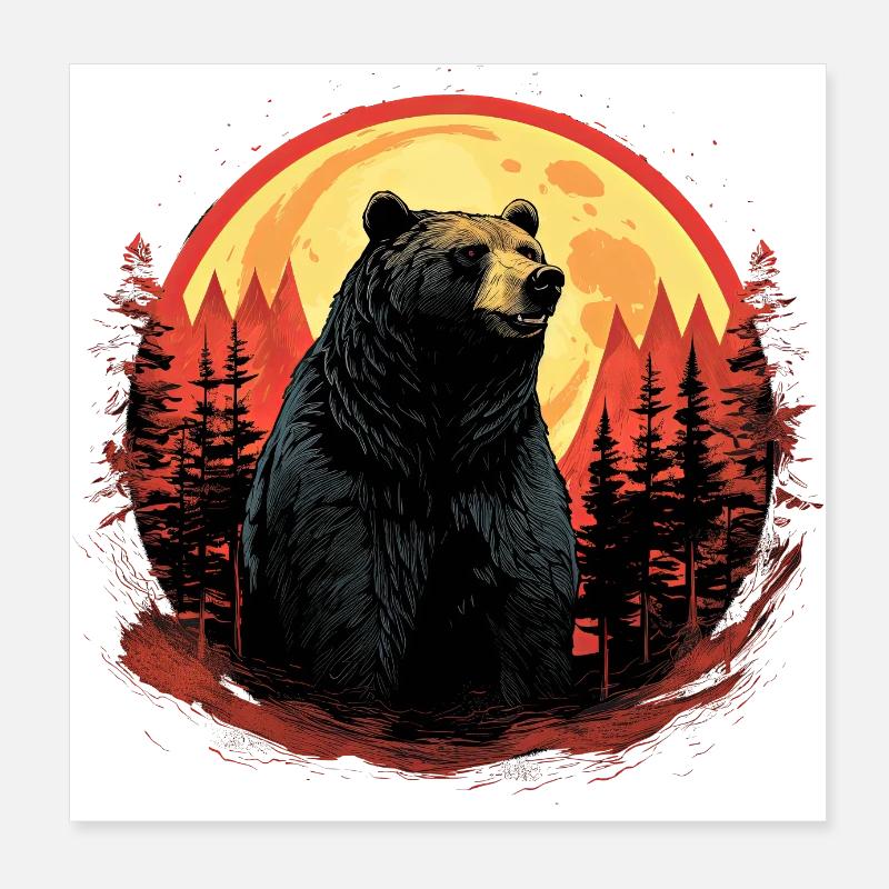 Gros ours Poster 20 x 20 cm