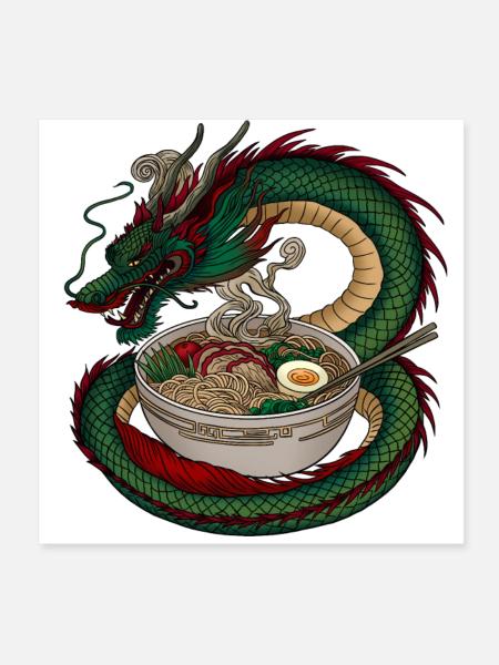 Ich liebe Ramen Suppe - Poster 20x20 cm - Weiß