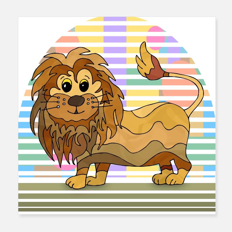 Löwe Poster 20x20 cm