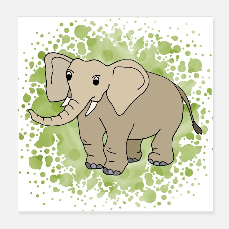 Elefant Poster 20x20 cm