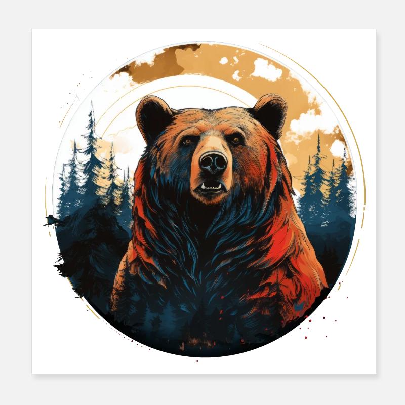 Grizzlybär Poster 20x20 cm