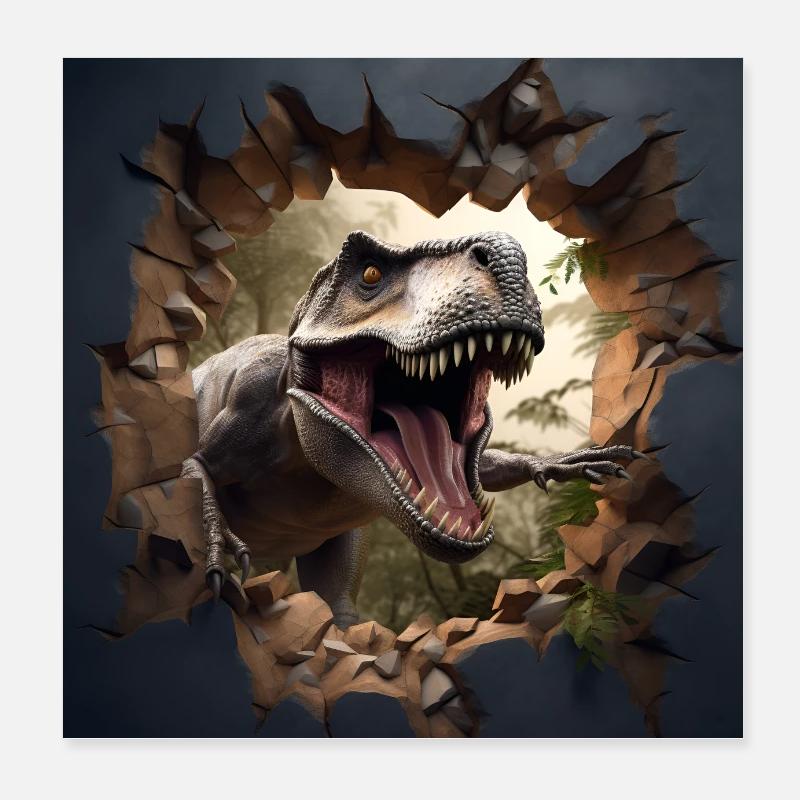 T-rex Poster 8" x 8" (20x20 cm)