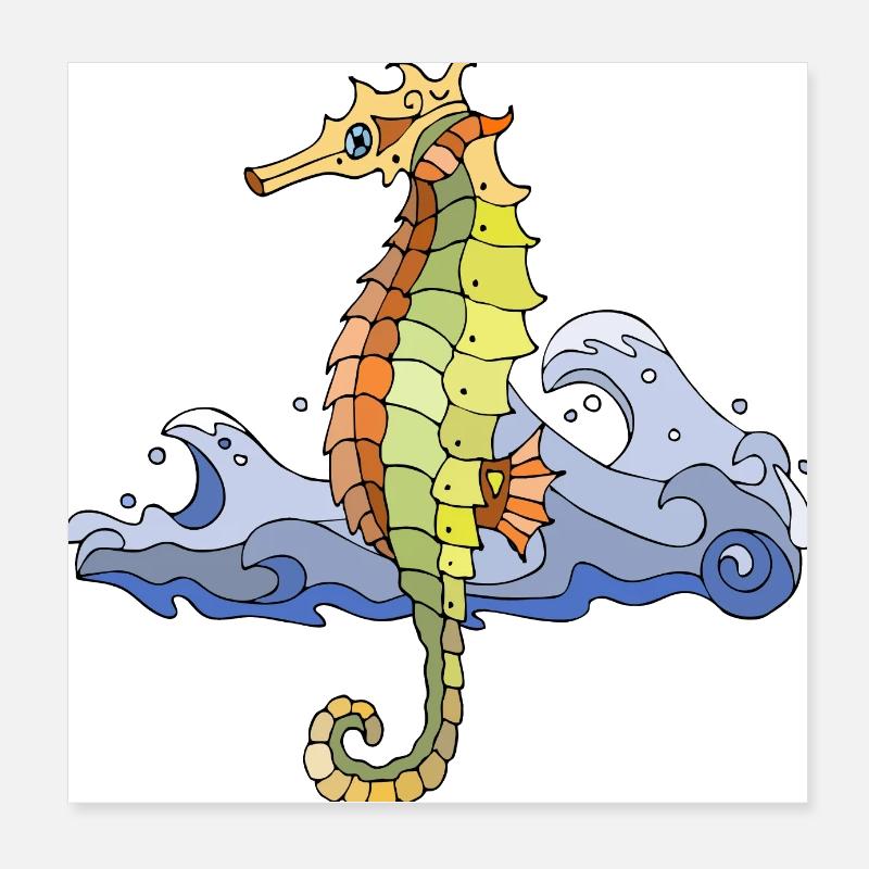 Seepferdchen Poster 20x20 cm