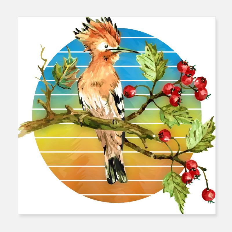 Oiseau coloré Poster 20 x 20 cm