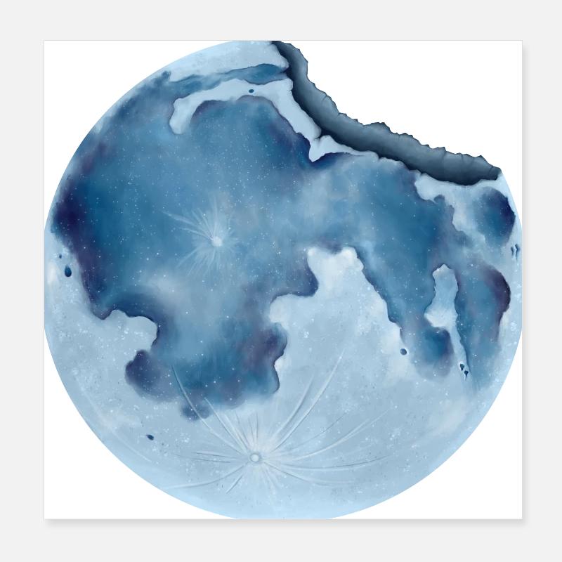 Lune brisée Poster 20 x 20 cm