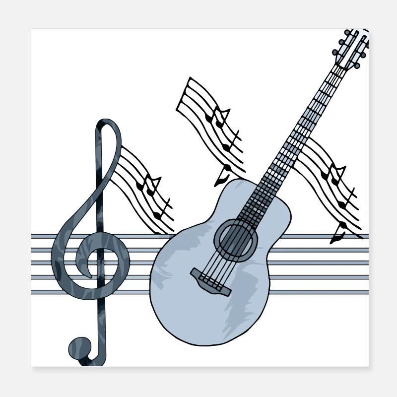 Guitar Poster 8" x 8" (20x20 cm)