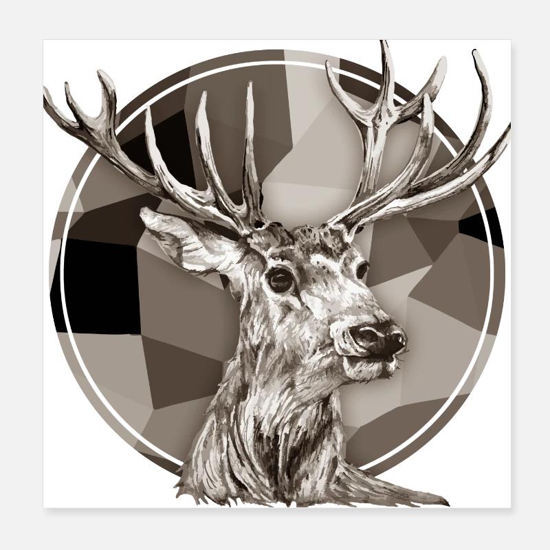 Cerf Poster 20 x 20 cm