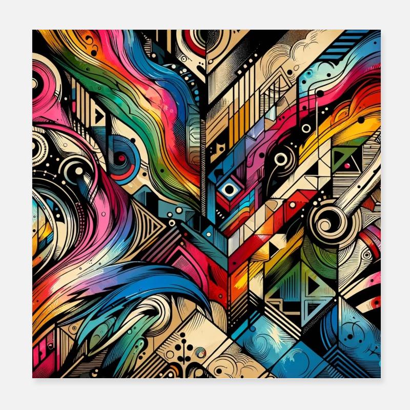 Colorful shapes and colorful patterns Poster 8" x 8" (20x20 cm)