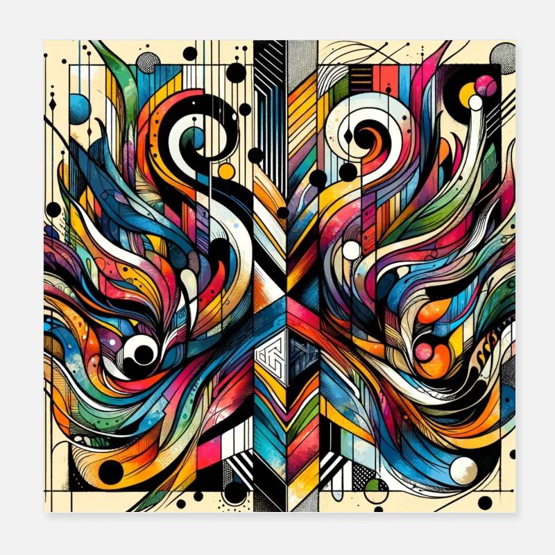 Farbige Formen und bunte Muster Poster 20x20 cm