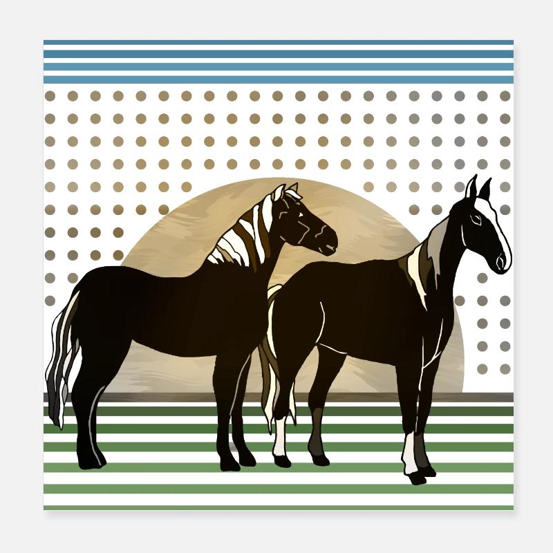 Horses Poster 8" x 8" (20x20 cm)