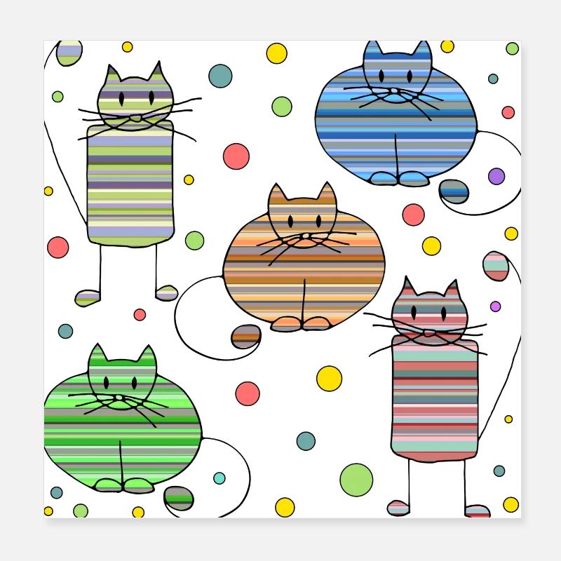 Cats Poster 8" x 8" (20x20 cm)