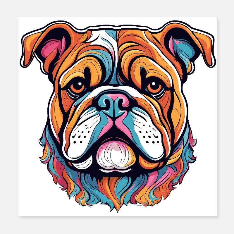 Bulldog Poster 20x20 cm